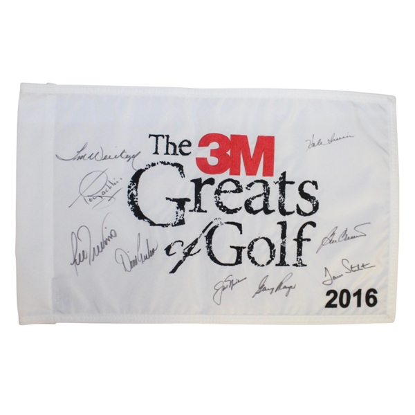 2016 3M Greats Pin Flag Signed by Nicklaus, Player, & others JSA ALOA