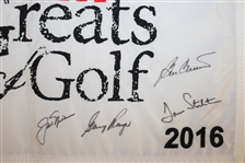 2016 3M Greats Pin Flag Signed by Nicklaus, Player, & others JSA ALOA