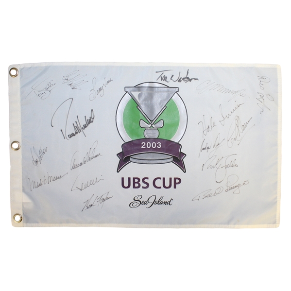 2003 UBS Cup Flag Signed By Arnold Palmer, Tom Watson, & Others JSA AOLA