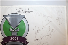 2003 UBS Cup Flag Signed By Arnold Palmer, Tom Watson, & Others JSA AOLA