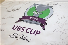 2003 UBS Cup Flag Signed By Arnold Palmer, Tom Watson, & Others JSA AOLA