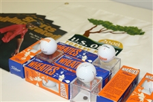 Tiger Woods Lot - 6 Wheaties Golf Ball Sleeves, 5 Sports Illustrated Magazines, 2008 Torrey Pines Embroidered Flag