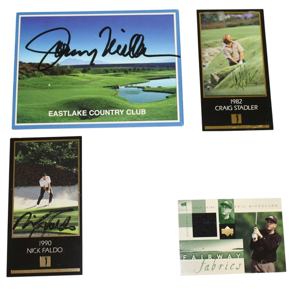 Signed Assorted Cards & Phil Mickelson Fairway Fabrics Card JSA AOLA