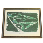 Framed Pine Valley Golf Club Vintage Map