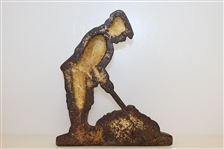 Antique Hubley Cast iron Golfer Door Stop w/ Great Old Paint & Patina
