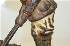 Antique Hubley Cast iron Golfer Door Stop w/ Great Old Paint & Patina