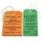 St. Paul Open Golf Tournament Ticket (1937) & McSpaden/Nelson vs. Vines/Clark Park Hill Country Club Ticket