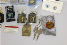 Golf Accessories Lot - Assorted Lighters, Cuff Links & Tie Tacks From Various Tournaments/Clubs