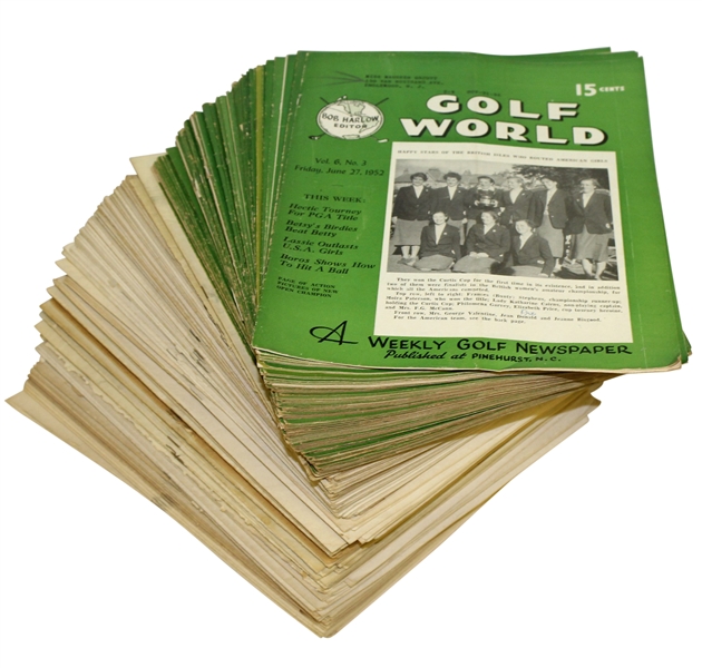 Maureen Orcotts Personal Golf World Weekly Magazines - Various Issues From 1948-1952