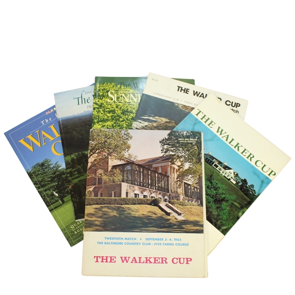 1965, 1977, 1981, 1987, 1989, & 1997 Official Walker Cup Tournament Programs 