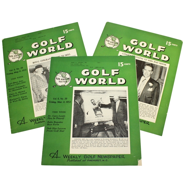 1953 Golf World Magazines w/ Ben Hogan Victory Content