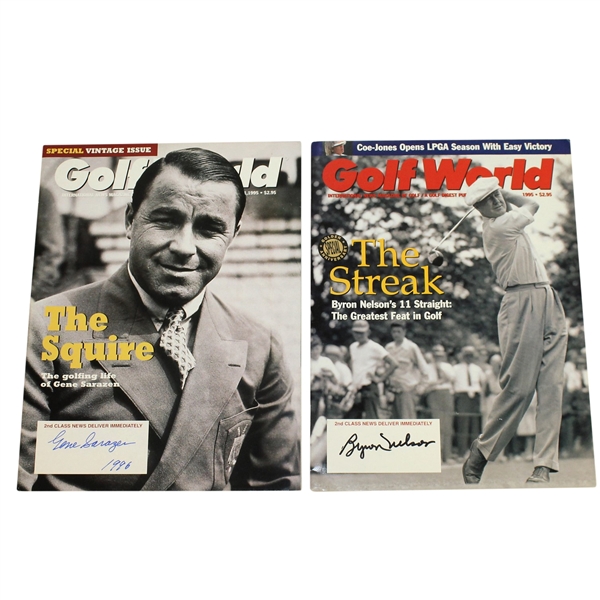 Gene Sarazen & Byron Nelson Signed Golf World Magazines JSA ALOA