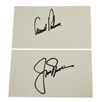 Arnold Palmer & Jack Nicklaus Signed Index Cards JSA ALOA