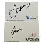 Jordan Spieth Signed Dell Technologies Card & Justin Thomas Signed Travelers Championship Card JSA ALOA