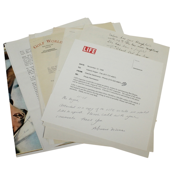 Assorted Letters to Ben Hogan from Fans and Copy Responses