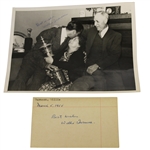 Willie Turnesa Signed Wire Photo After 1938 US Amateur & Signed Index Card JSA AOLA
