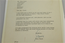 Gary Player Match Used At 1973 British Open Glove w/ Letter Of Provenance