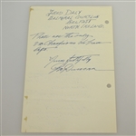 George Duncan (D-1964) Handwritten Signed Letter JSA AOLA
