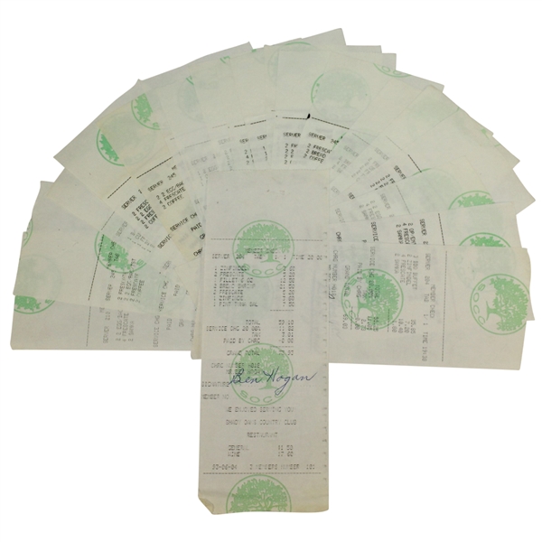 Twenty Ben Hogan Signed Shady Oaks Country Club Member Checks/Receipts JSA AOLA