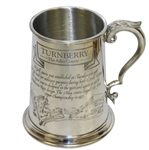 Turnberry The Ailsa Course English Pewter Tankard w/ Ornate Handle - Made In Sheffield England
