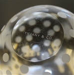 Tiffany & Co Luxury Leaded Crystal Art Glass Golf Ball Paperweight