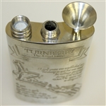Turnberry 'The Ailsa Course' Sheffield England Pewter Flask w/ Funnel - Great Condition