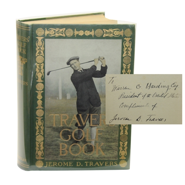 Jerome Travers Travers Golf Book Signed to Warren G. Harding - One of a Kind JSA ALOA