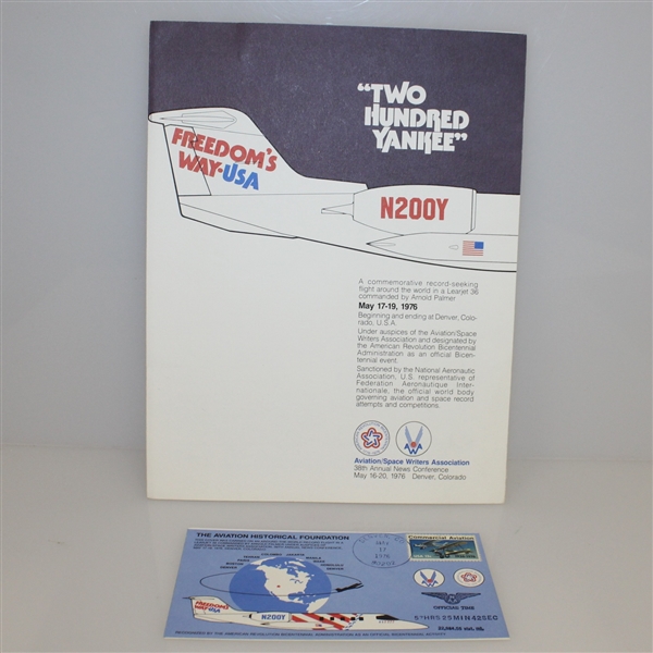 1976 Freedoms Way USA First Day Cover and Information Booklet - Arnold Palmer Commanded Flight