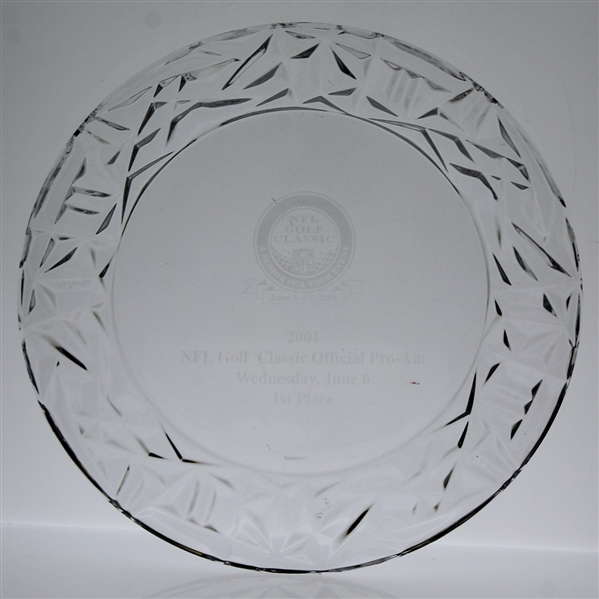 Ray Floyds 2001 NFL Golf Classic Senior Tour Tiffany Co. Crystal Plate