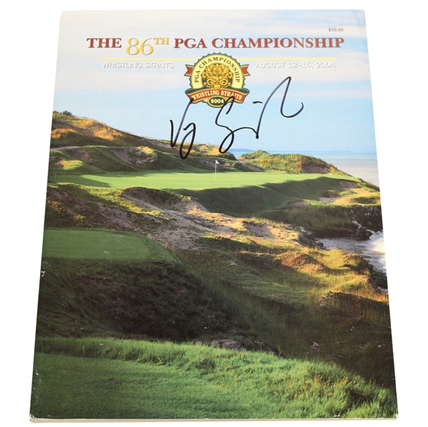Vijay Singh Signed 2004 PGA Championship at Whistling Straits Program JSA ALOA