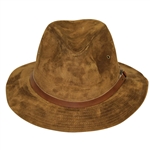 Three Don Cherry Personal Kangol Leather Suede Golf Hats - Brown, Khaki, & Stone