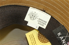Three Don Cherry Personal Kangol Leather Suede Golf Hats - Brown, Khaki, & Stone