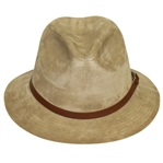 Three Don Cherry Personal Kangol Leather Suede Golf Hats - Brown, Khaki, & Stone