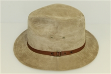 Three Don Cherry Personal Kangol Leather Suede Golf Hats - Brown, Khaki, & Stone