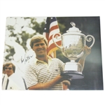 Hal Sutton Signed Large Photo with PGA Rodman Wanamaker Trophy JSA ALOA