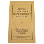 1953 British Open Golf Championship Plan in Colour of Carnoustie Course Pamphlet