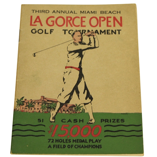 1930 La Gorce Open Golf Tournament Program with Top Players of the Day - 3rd Annual
