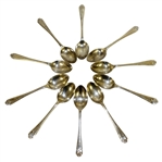 Ten Sterling Silver Crossed Clubs with Golf Ball Themed Spoons