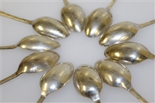 Ten Sterling Silver Crossed Clubs with Golf Ball Themed Spoons