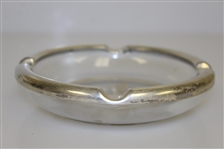 Circa 1940 Golfer Post-Swing Silver on Glass Ashtray