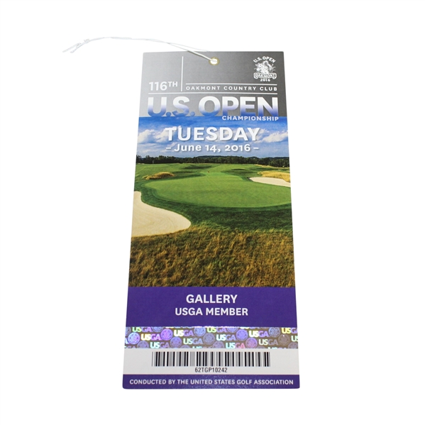 2016 US Open Tuesday Ticket - Dustin Johnson Win