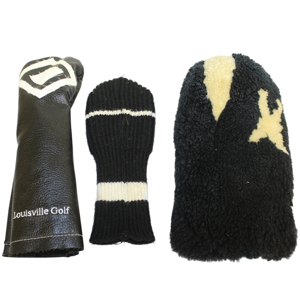 Three Black and White Vintage Headcovers