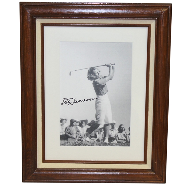 Betty Jameson Signed Post-Swing Black and White Photo - Framed JSA ALOA