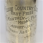 1931 Illini Country Club Sterling Silver Monthly Medal Play First Prize Won by Henry Abels