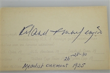 Roland R. MacKenzie Walker Cup 1926, 1928, & 1930 Signed 3x5 Card JSA ALOA