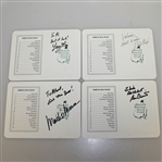 Larry Mize, Mark OMeara, Ray Floyd, & Ben Crenshaw Signed & Personalized Masters Scorecards JSA ALOA