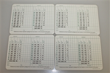Larry Mize, Mark O'Meara, Ray Floyd, & Ben Crenshaw Signed & Personalized Masters Scorecards JSA ALOA