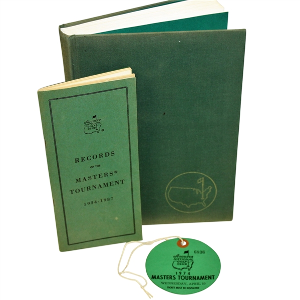 1974 Masters Ticket, 1988 Records of the Masters Booklet, & Story of Augusta National Book