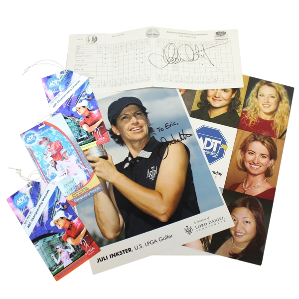 LPGA Stars Lot - Signed Photo & Scorecard with Three Tickets and other JSA ALOA