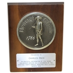 Charles Prices 1978 Heritage Golf Classic Ten Years as Chairman Recognition Plaque